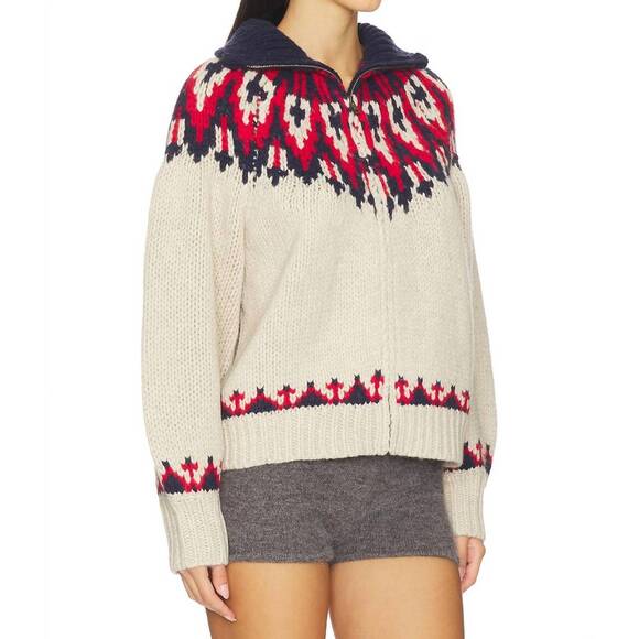 NEW THE GREAT. nordic sweater in glacier fair isle - Picture 3 of 6